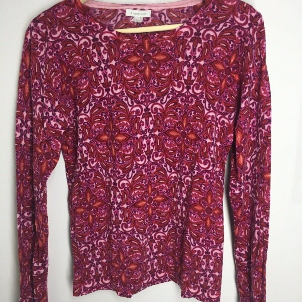Garnet Hill Patterned Sweater Merino Pullover